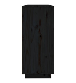 Buffet Noir 120x35x80 cm Bois massif de pin