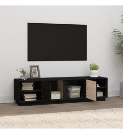 Meuble TV Noir 156x40x40 cm Bois de pin massif