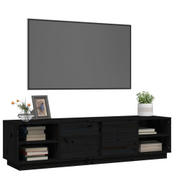 Meuble TV Noir 156x40x40 cm Bois de pin massif