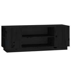 Meuble TV Noir 110x35x40,5 cm Bois de pin massif