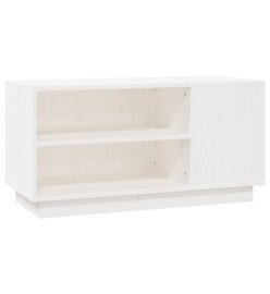 Meuble TV Blanc 80x35x40,5 cm Bois de pin massif