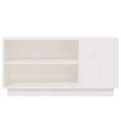 Meuble TV Blanc 80x35x40,5 cm Bois de pin massif