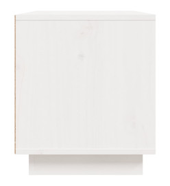 Meuble TV Blanc 80x35x40,5 cm Bois de pin massif