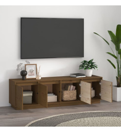 Meuble TV Marron miel 156x37x45 cm Bois de pin massif