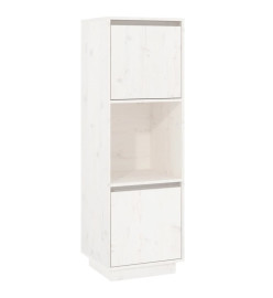 Buffet Blanc 38x35x117 cm Bois massif de pin