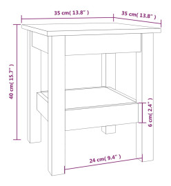 Table basse 35x35x40 cm Bois massif de pin