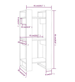 Bibliothèque/Cloison Marron miel 41x35x91 cm Bois massif