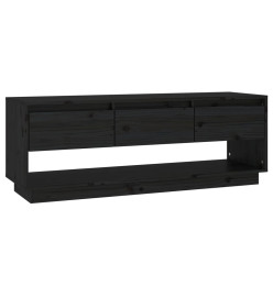 Meuble TV Noir 110,5x34x40 cm Bois de pin massif