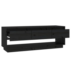 Meuble TV Noir 110,5x34x40 cm Bois de pin massif