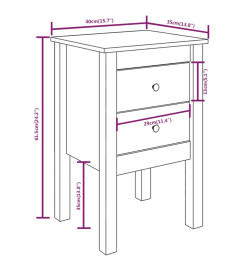 Table de chevet 40x35x61,5 cm Bois de pin massif