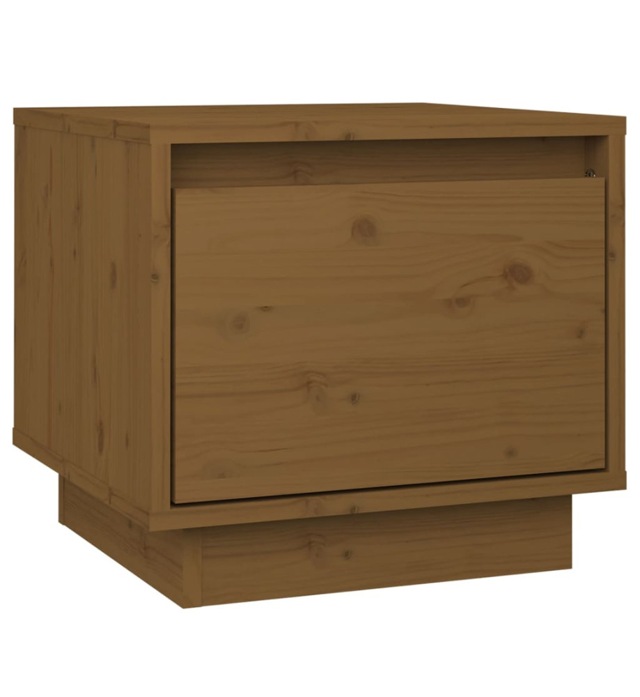 Table de chevet Marron miel 35x34x32 cm Bois de pin solide