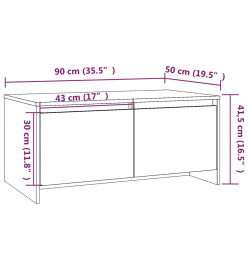 Table basse Chêne fumé 90x50x41,5 cm Aggloméré