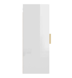 Armoire murale suspendue Blanc brillant 34,5x34x90 cm