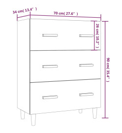 Buffet Gris béton 70x34x90 cm Bois d'ingénierie