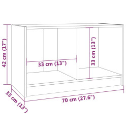 Meuble TV Noir 70x33x42 cm Bois de pin massif