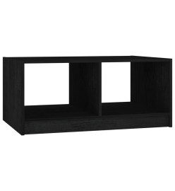 Table basse Noir 75x50x33,5 cm Bois de pin massif