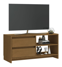 Meuble TV Marron miel 80x31x39 cm Bois de pin massif