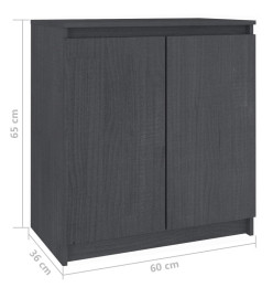 Armoire latérale Gris 60x36x65 cm Bois de pin massif