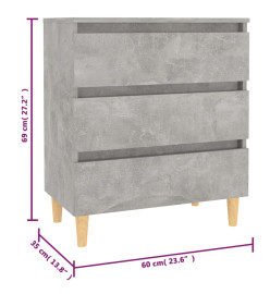 Buffet Gris béton 60x35x69 cm Aggloméré