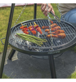 RedFire Barbecue de jardin avec trépied et bol à feu 50 cm Noir