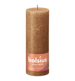 Bolsius Bougies pilier rustiques Shine 4 pcs 190x68 mm Marron épice