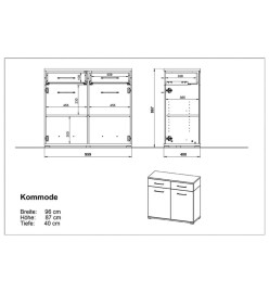 Germania Commode GW-Topix Blanc et chêne