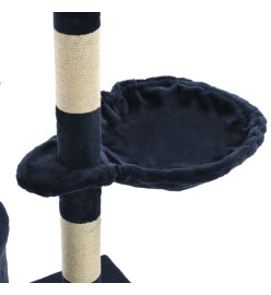 Arbre à chat avec griffoirs en sisal 138 cm Bleu foncé