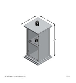 FMD Table d'appoint avec porte 57,4 cm Matera