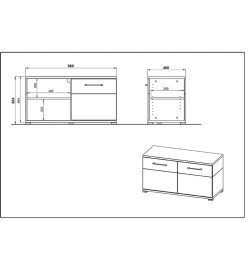 Germania Armoire à chaussures Topix 96x40x50,4 cm Blanc et chêne