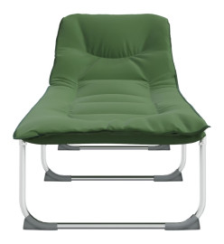 Chaise longue pliable vert foncé tissu