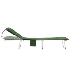 Chaise longue pliable vert foncé tissu