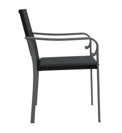 Chaises de jardin avec coussins lot de 2 noir 56x59x84 cm rotin