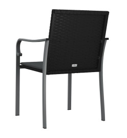 Chaises de jardin avec coussins lot de 2 noir 56x59x84 cm rotin