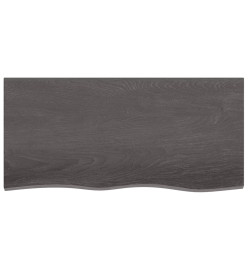 Étagère murale gris foncé 100x50x2 cm bois chêne massif traité