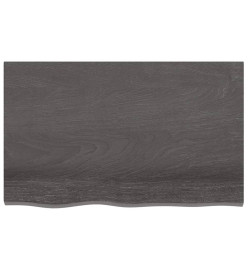 Étagère murale gris foncé 80x50x4 cm bois chêne massif traité