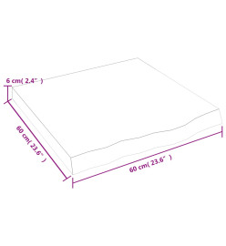 Étagère murale gris foncé 60x60x6 cm bois chêne massif traité