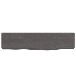 Étagère murale gris foncé 40x10x6 cm bois chêne massif traité