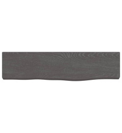 Étagère murale gris foncé 40x10x2 cm bois chêne massif traité