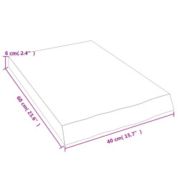 Étagère murale 40x60x6 cm bois de chêne massif non traité