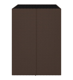 Table de bar et dessus en verre marron 105x80x110 cm poly rotin