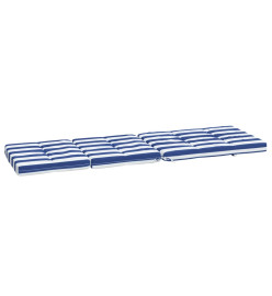 Coussins de chaise longue lot de 2 rayures bleu/blanc