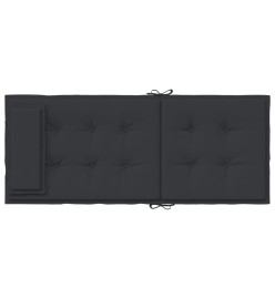 Coussins de chaise à dossier haut lot de 6 noir tissu oxford