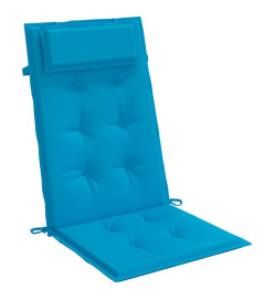 Coussins de chaise à dossier haut lot de 6 bleu clair