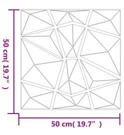 Panneaux muraux 48 pcs gris béton 50x50 cm EPS 12 m² losange