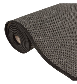 Tapis de couloir aspect sisal anthracite 80x200 cm