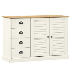 Buffet avec tiroirs VIGO 113x40x75 cm blanc bois massif de pin