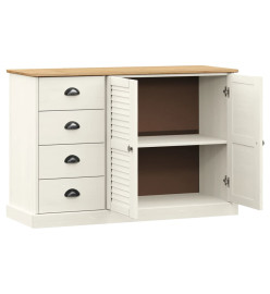 Buffet avec tiroirs VIGO 113x40x75 cm blanc bois massif de pin