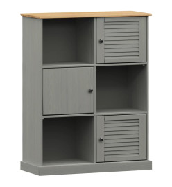 Bibliothèque VIGO gris 90x35x114,5 cm bois massif de pin