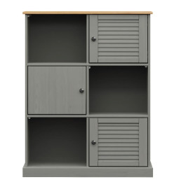 Bibliothèque VIGO gris 90x35x114,5 cm bois massif de pin