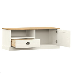 Meuble TV VIGO blanc 106x40x40 cm bois massif de pin